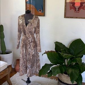 H&M snakeprint wrap dress